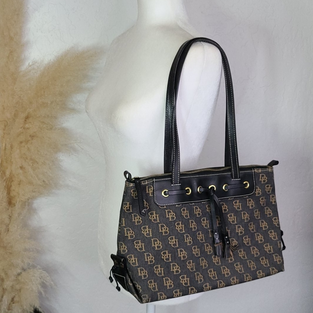 Vintage Dooney & Bourke monogram bag black purse